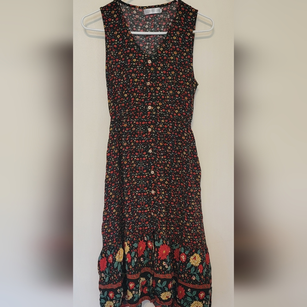 Temofon Lightweight Floral Dress Size Small